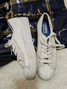 Keds Women’s White Platform Leather Sneakers